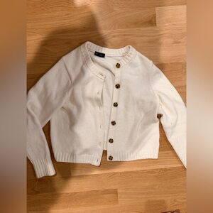 GAP Cream Button-Up Cardigan